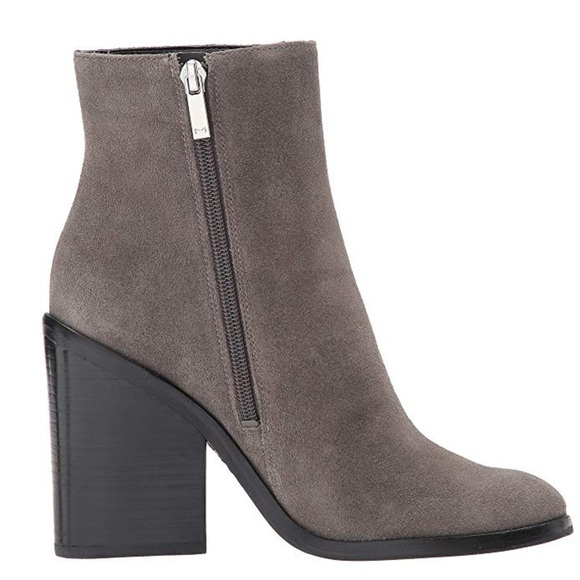 Marc Fisher Gray Suede Mena Booties - Picture 2 of 5